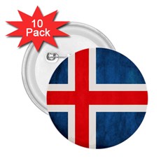 Iceland Flag 2 25  Buttons (10 Pack)  by Valentinaart