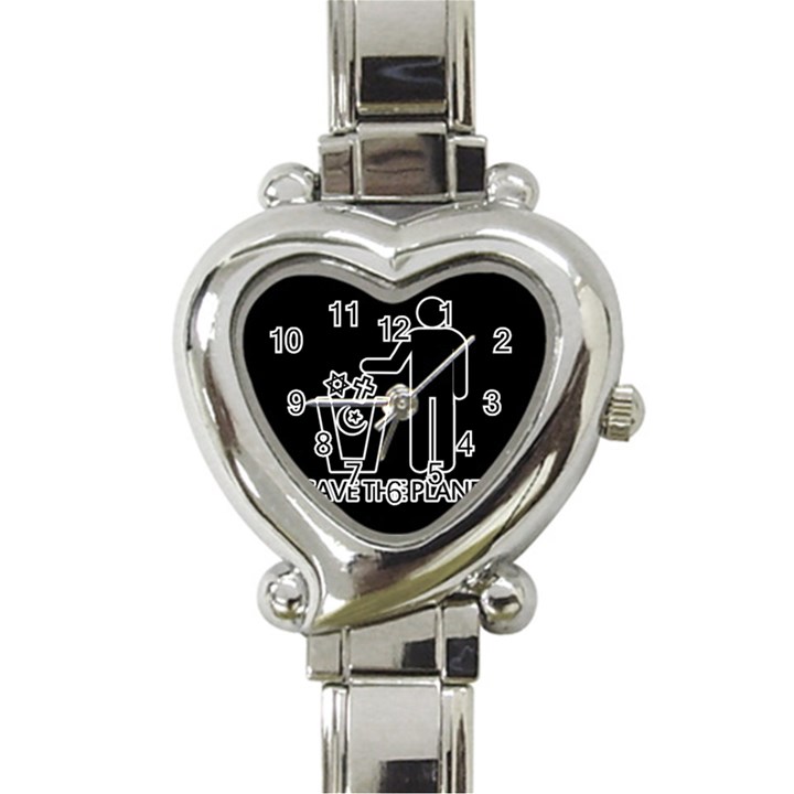 Save The Planet - Religions  Heart Italian Charm Watch