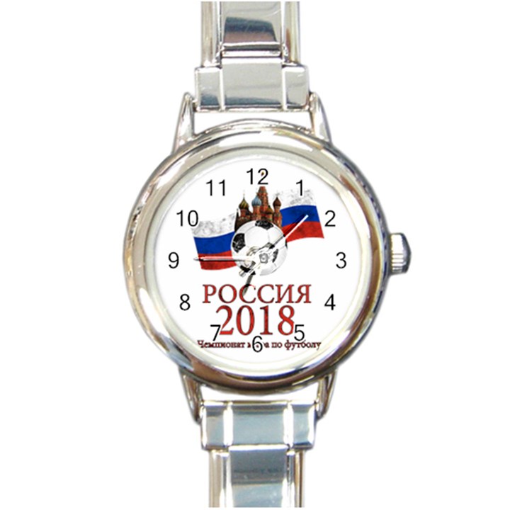 Russia Football World Cup Round Italian Charm Watch