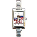 Russia Football World Cup Rectangle Italian Charm Watch Front