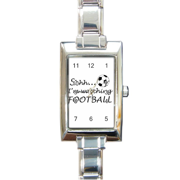 Football fan  Rectangle Italian Charm Watch