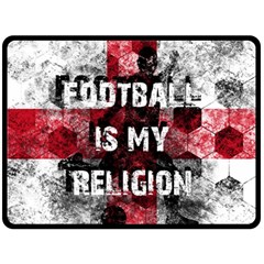 Football Is My Religion Double Sided Fleece Blanket (large)  by Valentinaart