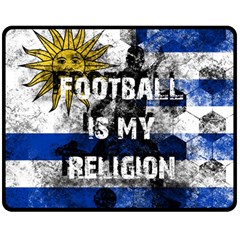 Football Is My Religion Double Sided Fleece Blanket (medium)  by Valentinaart