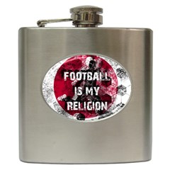 Football Is My Religion Hip Flask (6 Oz) by Valentinaart