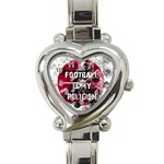 Football is my religion Heart Italian Charm Watch Front