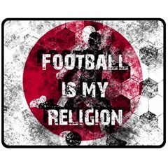 Football Is My Religion Double Sided Fleece Blanket (medium)  by Valentinaart