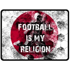 Football Is My Religion Double Sided Fleece Blanket (large)  by Valentinaart