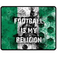 Football Is My Religion Double Sided Fleece Blanket (medium)  by Valentinaart