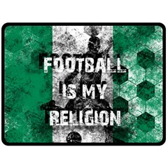 Football Is My Religion Double Sided Fleece Blanket (large)  by Valentinaart