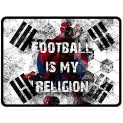 Football Is My Religion Double Sided Fleece Blanket (large)  by Valentinaart