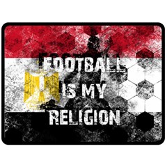 Football Is My Religion Double Sided Fleece Blanket (large)  by Valentinaart