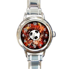 Football  Round Italian Charm Watch by Valentinaart