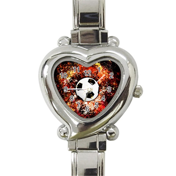 Football  Heart Italian Charm Watch