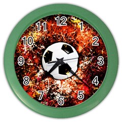 Football  Color Wall Clocks by Valentinaart