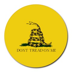 Gadsden Flag Don t Tread On Me Round Mousepads by snek