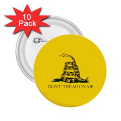 Gadsden Flag Don t Tread On Me 2 25  Buttons (10 Pack)  by snek