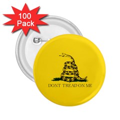 Gadsden Flag Don t Tread On Me 2 25  Buttons (100 Pack)  by snek