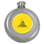 Gadsden Flag Don t tread on me Round Hip Flask (5 oz) Front