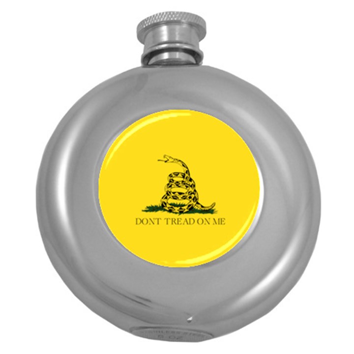 Gadsden Flag Don t tread on me Round Hip Flask (5 oz)