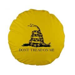 Gadsden Flag Don t Tread On Me Standard 15  Premium Flano Round Cushions by snek