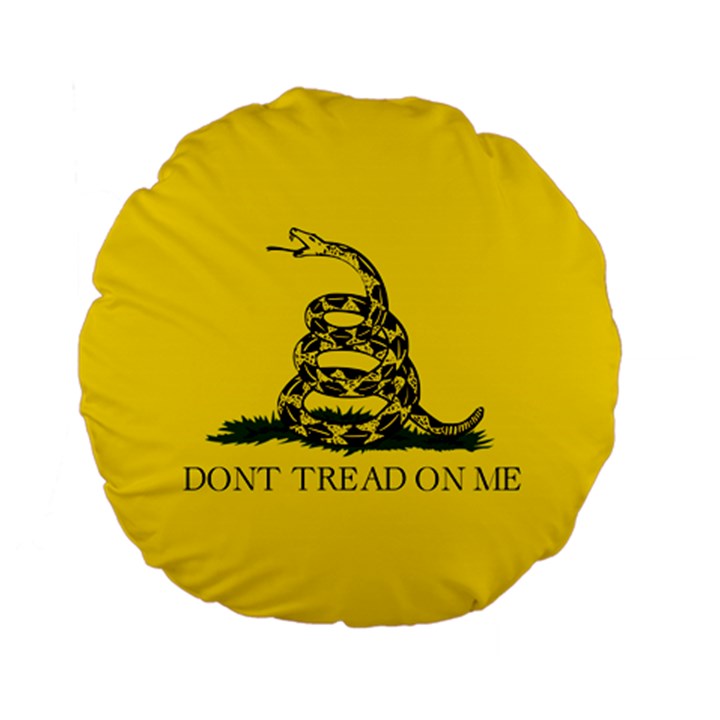 Gadsden Flag Don t tread on me Standard 15  Premium Flano Round Cushions