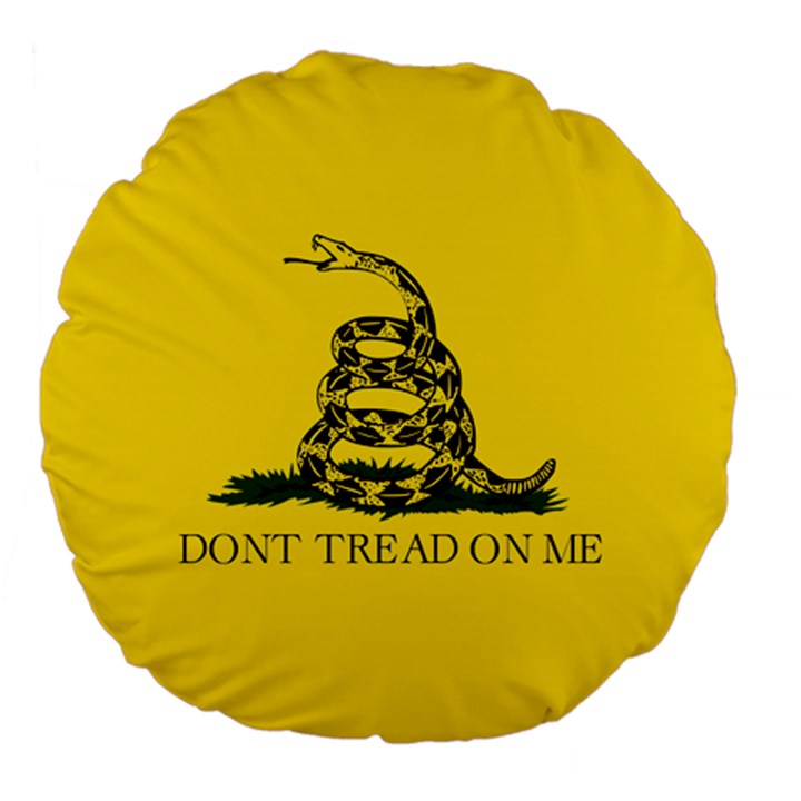 Gadsden Flag Don t tread on me Large 18  Premium Flano Round Cushions