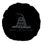 Gadsden Flag Don t tread on me Large 18  Premium Flano Round Cushions Back