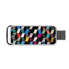 Abstract Multicolor Cubes 3d Quilt Fabric Portable Usb Flash (one Side) by Sapixe