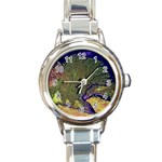 Lena River Delta A Photo Of A Colorful River Delta Taken From A Satellite Round Italian Charm Watch Front