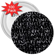 Antique Roman Typographic Pattern 3  Buttons (100 Pack)  by dflcprints