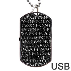 Antique Roman Typographic Pattern Dog Tag Usb Flash (two Sides) by dflcprints