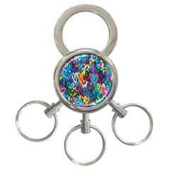 Graffiti Hearts Street Art Spray Paint Rad 3-ring Key Chains by genx