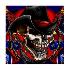 Confederate Flag Usa America United States Csa Civil War Rebel Dixie Military Poster Skull Tile Coasters by Sapixe