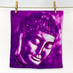 Purple Buddha Art Portrait Face Towel by yoursparklingshop