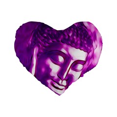 Purple Buddha Art Portrait Standard 16  Premium Flano Heart Shape Cushions by yoursparklingshop