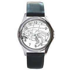 Brain Chart Diagram Face Fringe Round Metal Watch by Nexatart