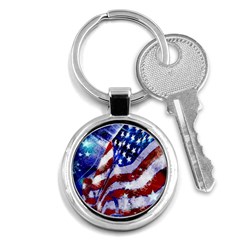 Flag Usa United States Of America Images Independence Day Key Chains (round)  by Sapixe