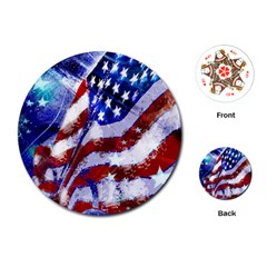 Flag Usa United States Of America Images Independence Day Playing Cards (round)  by Sapixe