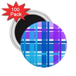 Gingham Pattern Blue Purple Shades 2.25  Magnets (100 pack)  Front