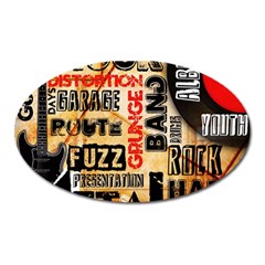 Guitar Typography Oval Magnet by Sapixe