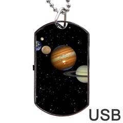 Outer Space Planets Solar System Dog Tag Usb Flash (two Sides) by Sapixe