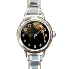 Smoke Fume Smolder Cigarette Air Round Italian Charm Watch by Sapixe