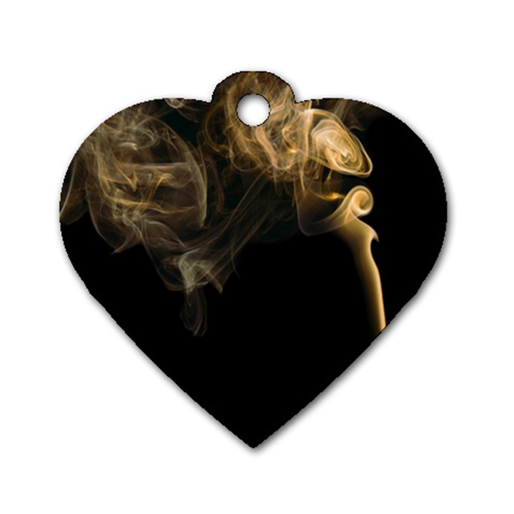 Smoke Fume Smolder Cigarette Air Dog Tag Heart (One Side)