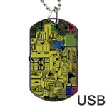 Technology Circuit Board Dog Tag USB Flash (Two Sides) Front