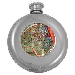 Traditional Korean Painted Paterns Round Hip Flask (5 Oz) by Sapixe