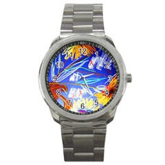 Ceramic Jur And Sunlowers Sport Metal Watch by bestdesignintheworld