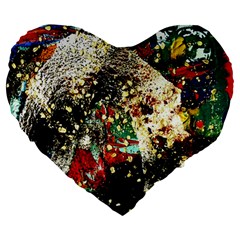 Wet Kiss 2 Large 19  Premium Flano Heart Shape Cushions by bestdesignintheworld