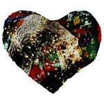 Wet Kiss 2 Large 19  Premium Flano Heart Shape Cushions Front