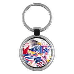 United States Of America Usa  Images Independence Day Key Chains (round)  by Sapixe