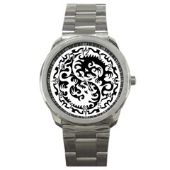 Ying Yang Tattoo Sport Metal Watch by Sapixe